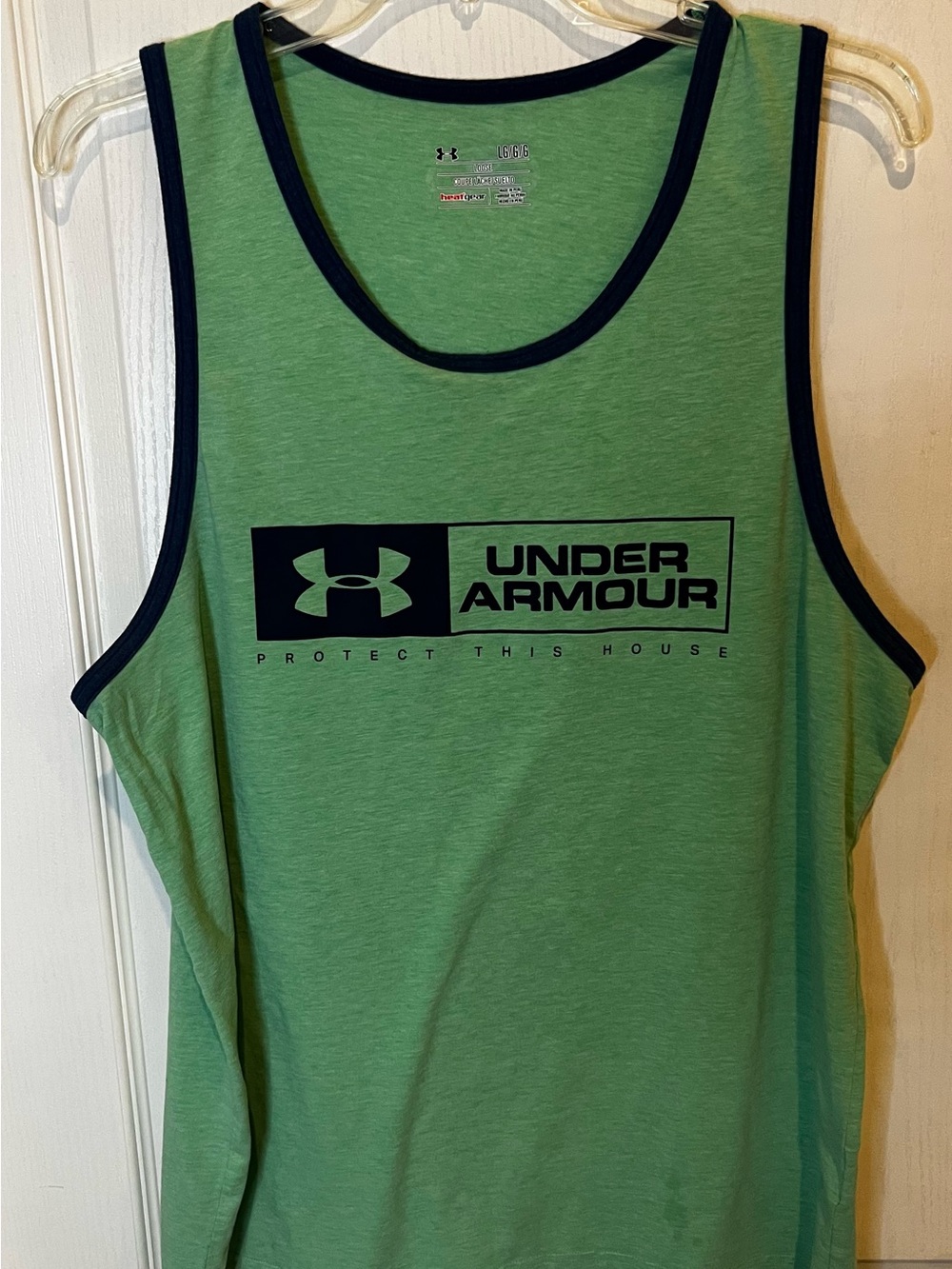 Under Armour Men’s Green Tank Top with Black Logo Trim